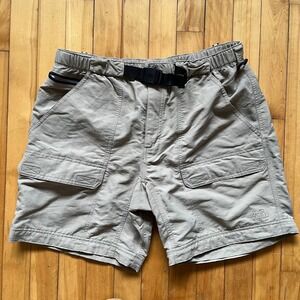 The North Face Mens Cargo Shorts Size Large Tan Hiking Outdoor Belted
